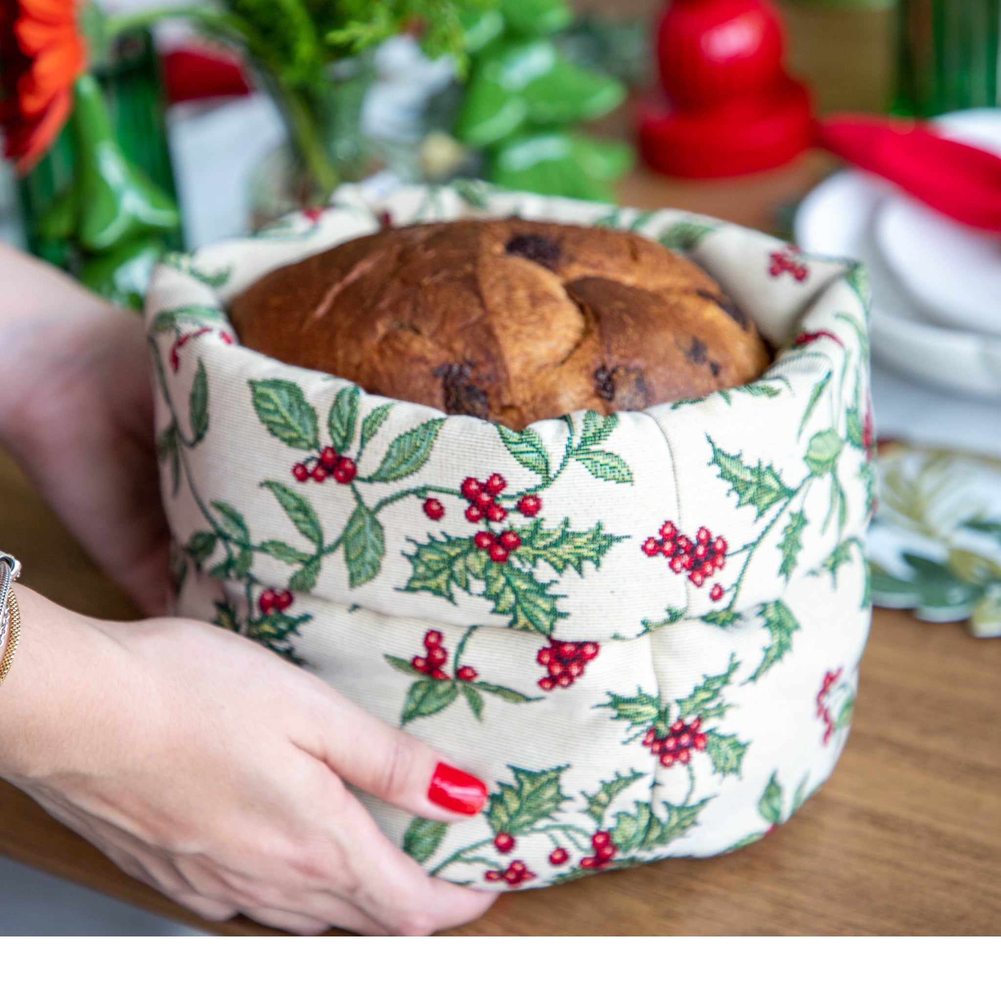 Porta Panetone Cesto Natale Gobelin