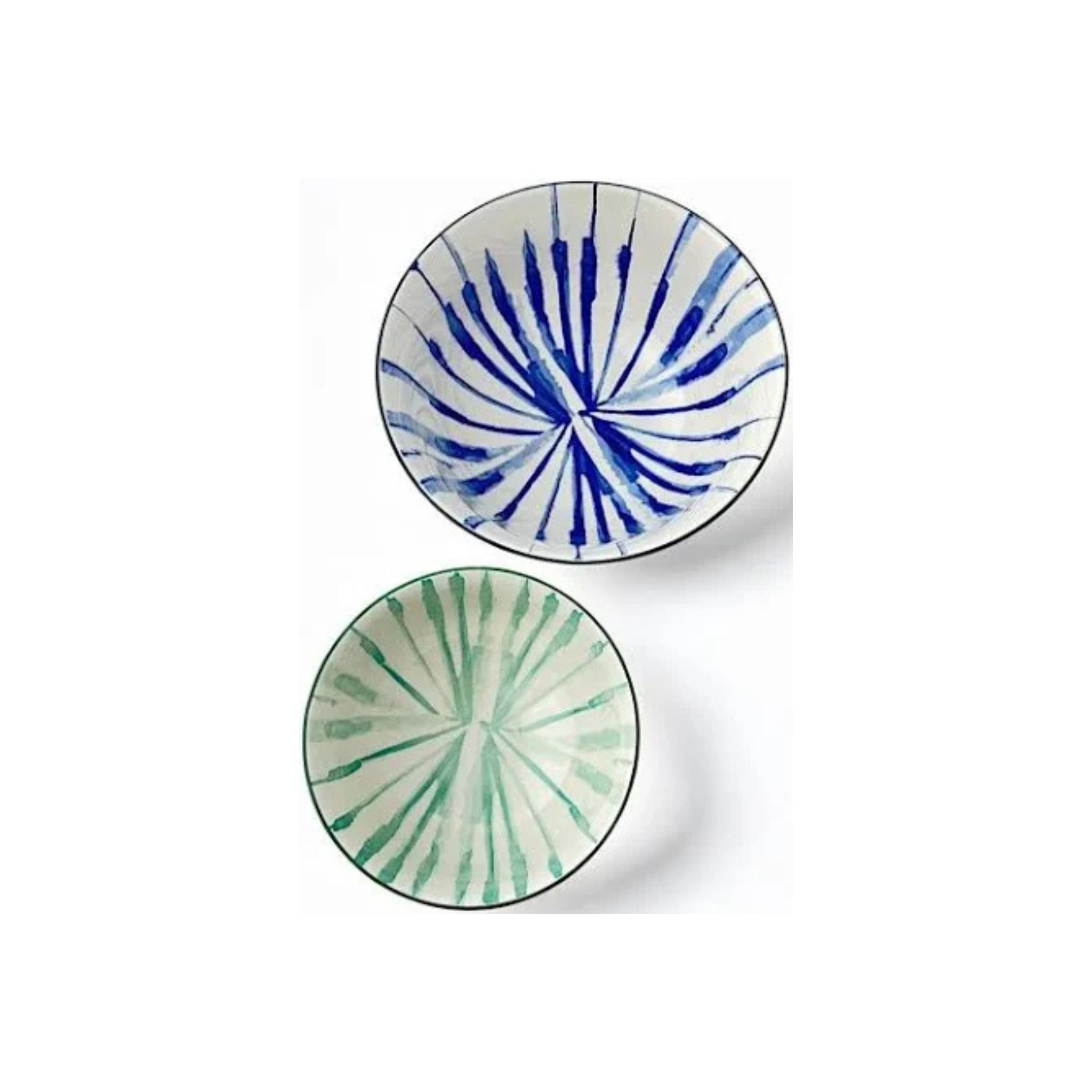 Cj. 2 Bowls Cerâmica Branco, Verde e Azul