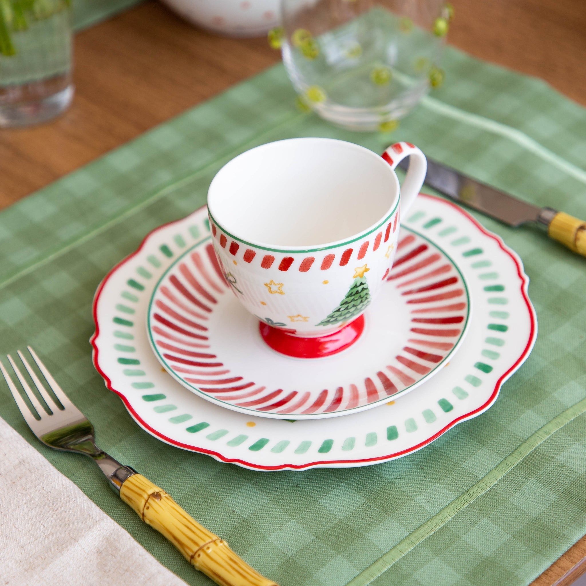 Lugar Americano Xadrez Verde